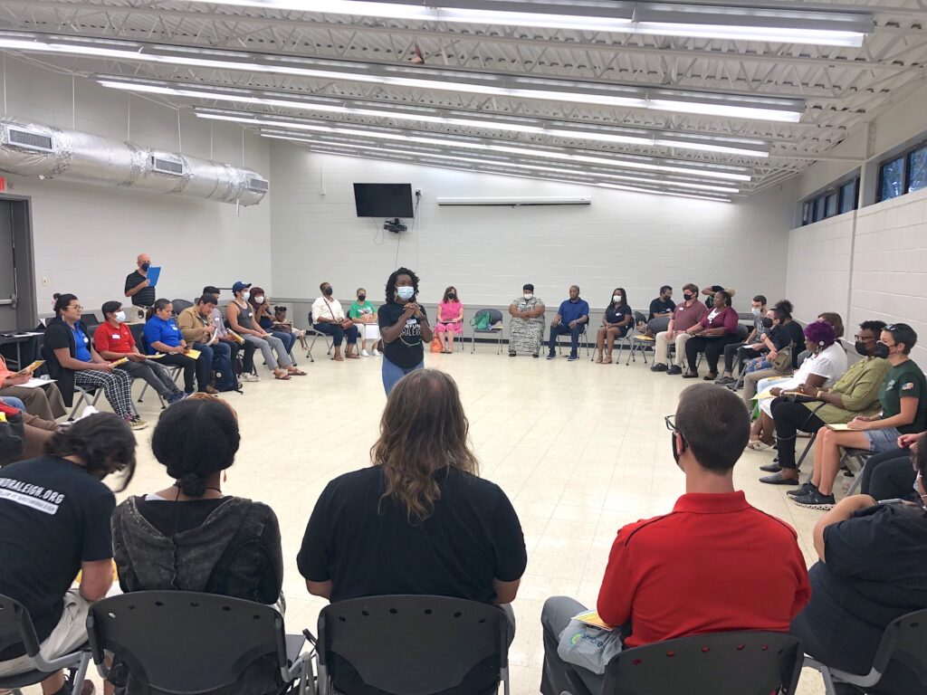Participants in a community gathering